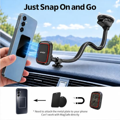 Magnetic Phone Holder for Car (Black- Magnetic)