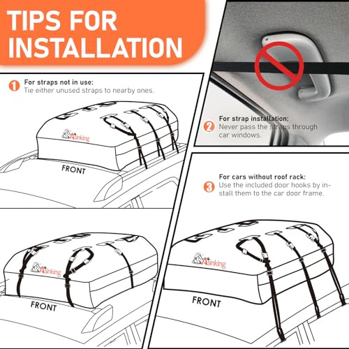 Car Rooftop Cargo Carrier Bag 21 Cubic feet Waterproof Car Roof Top Bag for All Cars with (21 Cubic Feet)