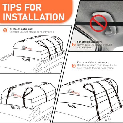 Car Rooftop Cargo Carrier Bag 21 Cubic feet Waterproof Car Roof Top Bag for All Cars with (21 Cubic Feet)