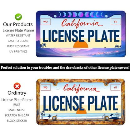 Moon Phase Mountains License Plate Frames (Moon Phase1)
