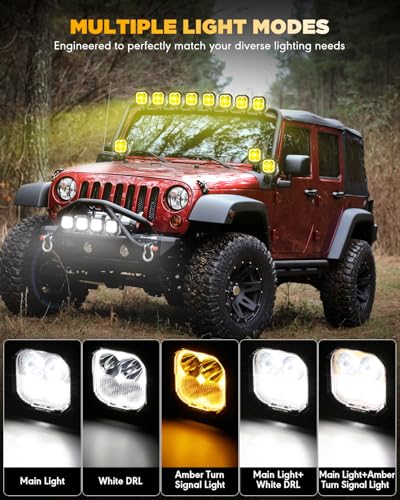 Color Play Series 3 Inch LED Pod Light Off (Color Play 3 Inch Amber/White Combo & DRL)