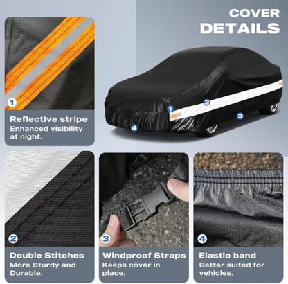 Holhtly Car Cover Custom Fit for Dodge Charger (Black Gray / Custom Fit for Dodge Charger)