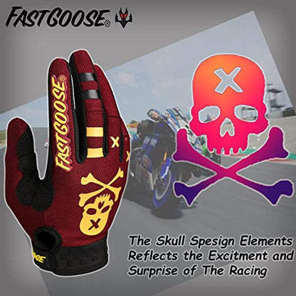 Dirt Bike Motorcycle Gloves (XX-Large / Maroon)