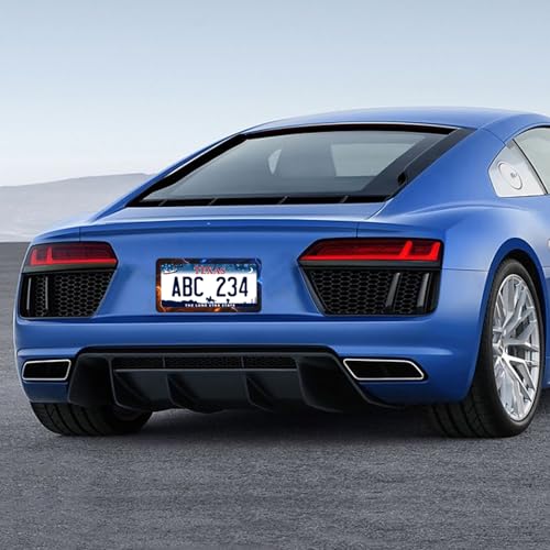 Red Blue Lightning Stainless Steel License Plate Frame for US Cars Decor (Red Blue Lightning)