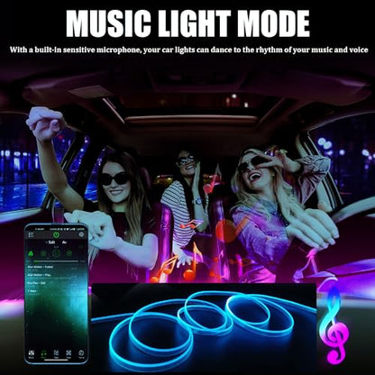 5-in-1 RGB Car LED Lights Interior, Pre-Combined 236inch Fiber Optic Cable (5 in 1 APP Control Car Lights)