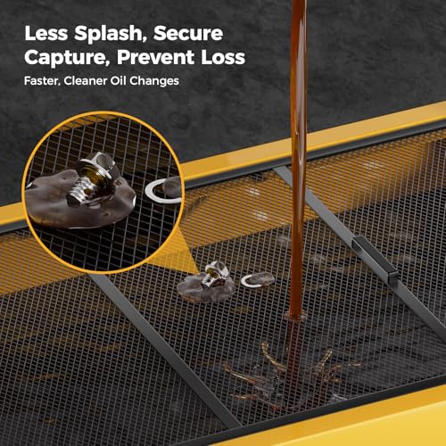 25 Gal Electric Oil Drain Pan with Pump (Yellow)