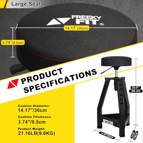 Adjustable Tall Shop Stool (Black/30.7-33.07 Inch)