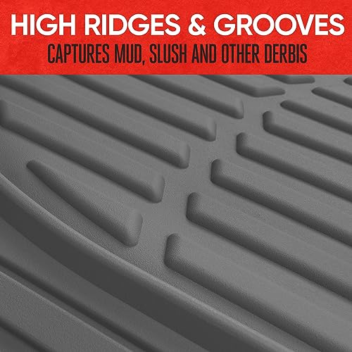 FlexTough Floor Mats for Cars (Full Set (Full Size) / Gray)