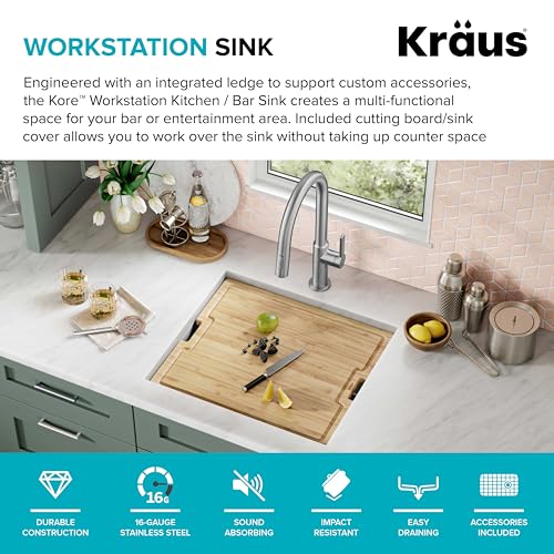 Stainless Steel 21 in Undermount Kitchen Sink KWU111 (Stainless Steel / 21 inch / Sink)