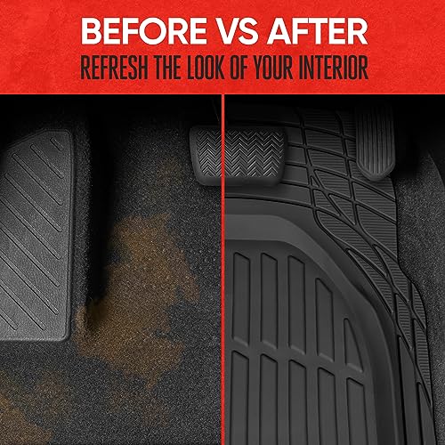 2 Piece Front Car Floor Mats (2pc Front (Full Size) / Black)