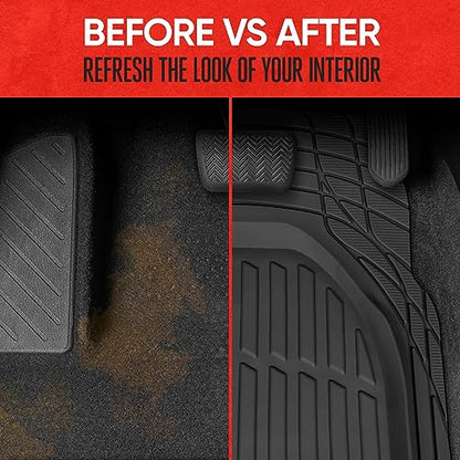 2 Piece Front Car Floor Mats (2pc Front (Full Size) / Black)