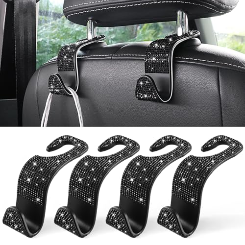 Car Seat Headrest Hook (Bling Black)