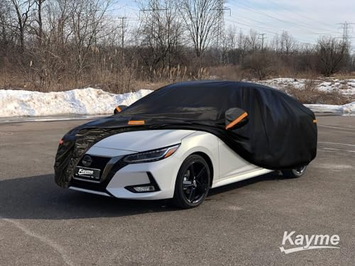 7 Layers Waterproof Car Cover for Nissan Sentra 2000 (PE-Black / Custom Fit Nissan Sentra)