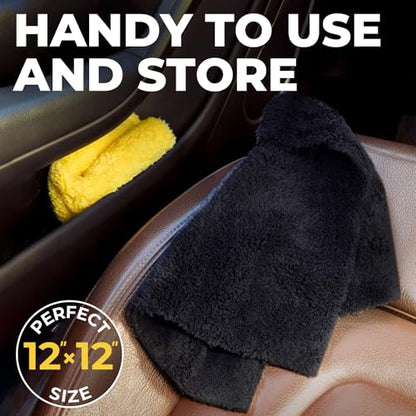 Edgeless Microfiber Car Towels (Black and Yellow)