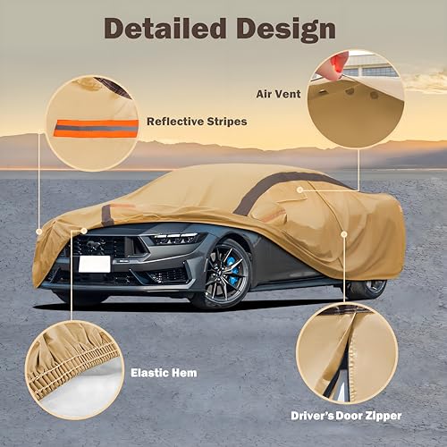 Mustang Car Cover Waterproof All Weather Compatible with Mustang 2007 (A Compatible with Ford Mustang)