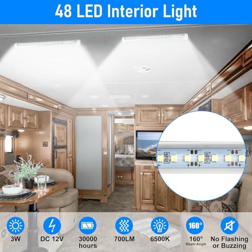 4PCS 12V LED Interior Light Bar (ON/OFF Switch)