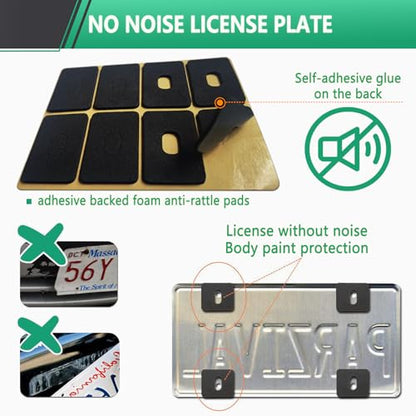 Black American Flag License Plate Frame (Black Plastic)