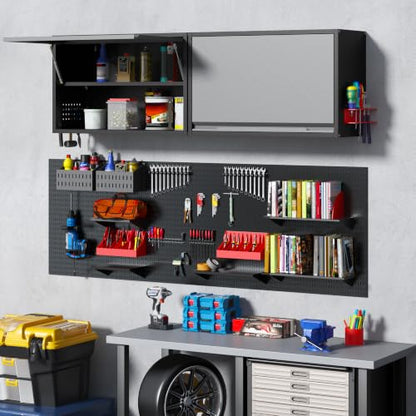 Metal Wall Cabinet with Adjustable Shelves (19.7''H / Black Gray)