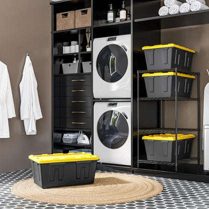 UltraDurable Heavy Duty NSF Solid Steel Wire Rack Storage Unit (Graphite / 4-Tier Tote Shelving, 25" W x 33" D)