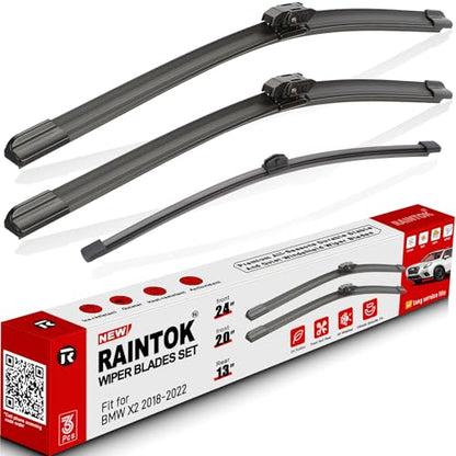 3 Pack Windshield Wiper Blades Replacement for BMW X2 2018 (24"+20"+13")