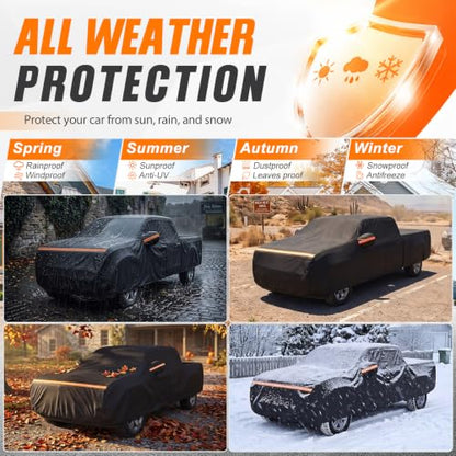 Car Cover for Chevy Silverado 1500 Crew Cab 6.6 ft Bed 2000 (Black / for Chevy Silverado 1500 Crew Cab 6.6ft 2000-2023)