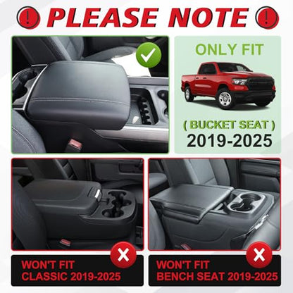 Armrest Cover for Ram1500 2500 3500 2019 (3) 19-26 |Ram1500/2500/3500|Bucket Seat,Regular,V1)