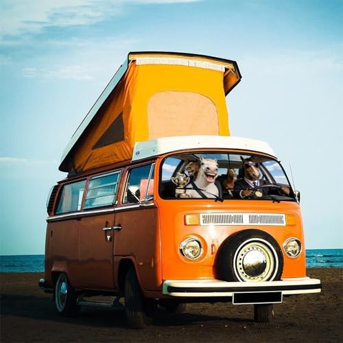 Horse Car Windshield Sun Shade Umbrella Bendable Handle Foldable Funny Horse Animal Driving Sunshade for Car Windshield Block UV Rays Keep Vehicle Cool for Most Sedans SUV Trucks 57"x30" (147*75cm,33*11cm / Funny Horses)
