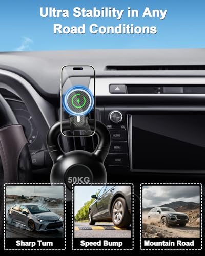Magnetic Charger Car Phone Holder for Toyota RAV4 2013 (RAV4 2013-2018 / Magsafe+ Wireless Charger)
