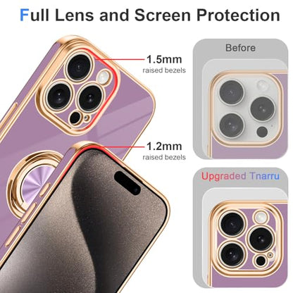 Designed for iPhone 15 Pro Case with Ring Stand Slim Purple (Purple / 6.1'' iPhone 15 Pro)