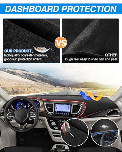 Dash Cover for Chrysler Pacifica Minivan 2017 (60*33(Pacifica Minivan 17+))