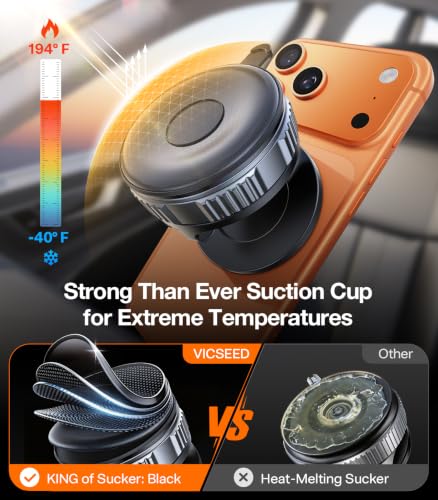 for MagSafe Car Mount [Upgraded 98LBS Strongest Suction (Dash-Black)