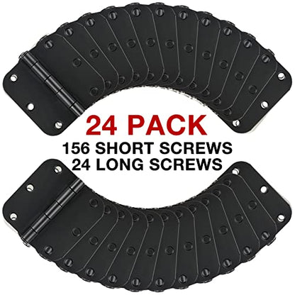 3 1 2" Matte Black Door Hinges 3.5 Inch Rounded Flat 24 Pack (Matte Black / 24 Pack)
