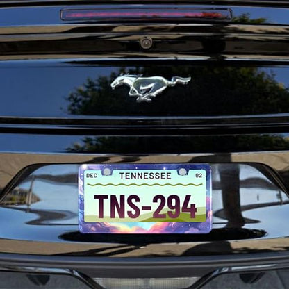 Space Galaxy License Plate Frame Blue Cloud Stars Sky Stainless Steel License Plate Holder Auto Parts Decoration with Screws License Plate Holder 12x6 Inch for Women Gift Car Accessories (Blue Starry Sky)