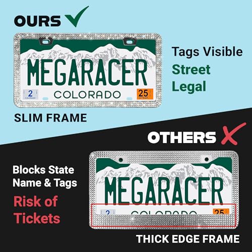 Dazzling Bling License Plate Frame for Women (Clear / 1 Piece)