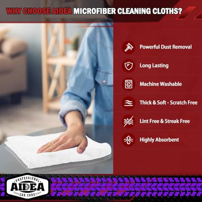 White Microfiber Cleaning Cloth 20PK (White / 20PK)