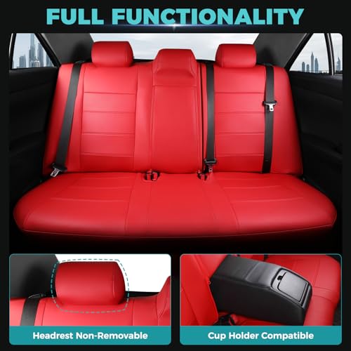 Custom Seat Covers for Toyota Camry 2012 (Red / 2012-2017 Camry L LE XLE)