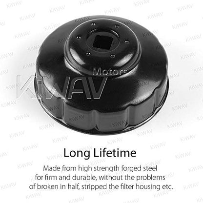 Oil Filter Cap Wrench 76mm 12 Flute for BMW R1200GS R nineT F800GS (76mm 12 Flutes)