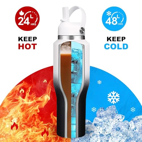 SENDESTAR 40oz Stainless Steel Water Bottle (Day&Night / 40 Ounces)