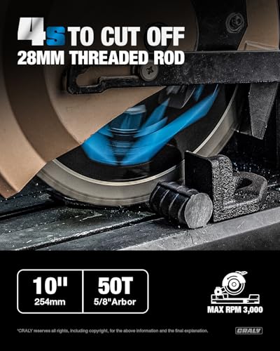 10 Inch 50 Teeth Steel and Ferrous Metal Cutting Circular Saw Blade (10" 50T)