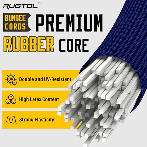 Bungee Cords with Hooks (Blue / 60" - 6 Pack)
