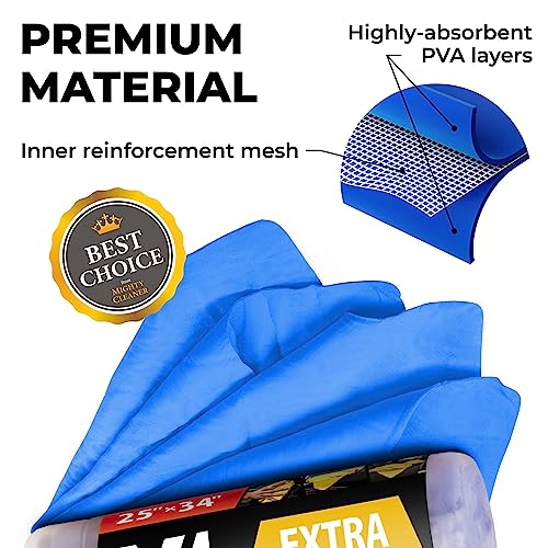 XL Shammy Towel for Car (Blue / 1 Pack (25" x 34"))