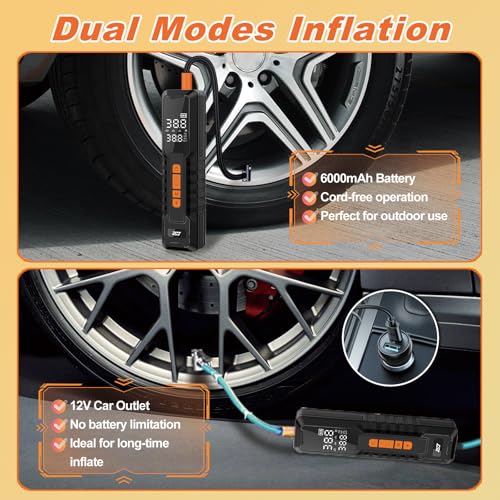 Tire Inflator Portable Air Compressor (P108-150PSI-BLK)