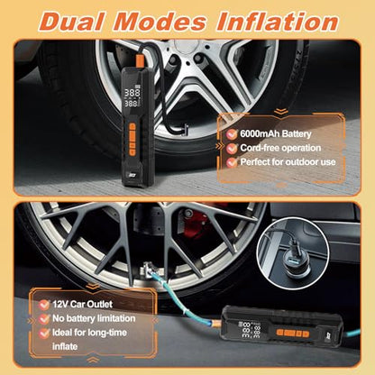 Tire Inflator Portable Air Compressor (P108-150PSI-BLK)