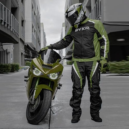 All Weather Motorcycle Gloves for Men & Women (Military Green / Large)