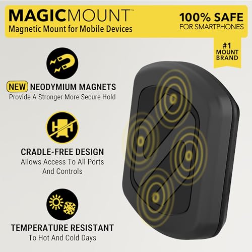 MXWDL Magnetic Cell Phone Holders for Your Car Dash (Extra Strength - Flex Window / Dash / 2 Pack)