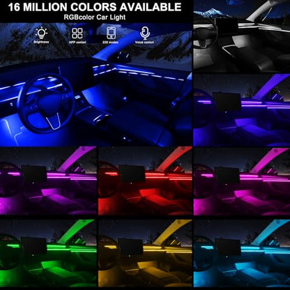 Acrylic Interior Car LED Strip Light with Wireless APP (RGB Color 10 in 1)