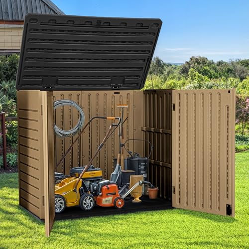Horizontal Shed with Padlock Latch (Brown)