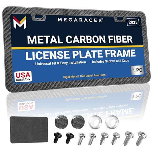 Premium Slim License Plate Frame (Carbon Fiber Design / 1 Piece)