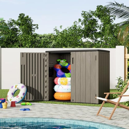 Outdoor Horizontal Storage Sheds (Brown / 37 Cu.ft)