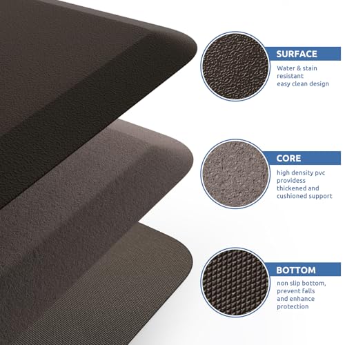 Kitchen Mat Cushioned Anti Fatigue Rug Standing and Comfort Floor Mats (Chocolate / 60"L x 17.3"W x 0.5"Th)